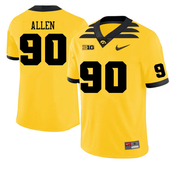 Men #90 Brian Allen Iowa Hawkeyes College Football Jerseys Sale-Gold